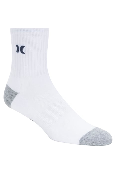 6PK MENS 1/2 TERRY HI QTR CREW WHITE / GREY 2