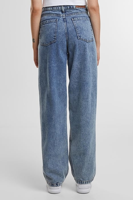 LADIES DISTRESSED 90'S WIDE LEG DENIM PANTS VINTAGE LIGHTBLU 2