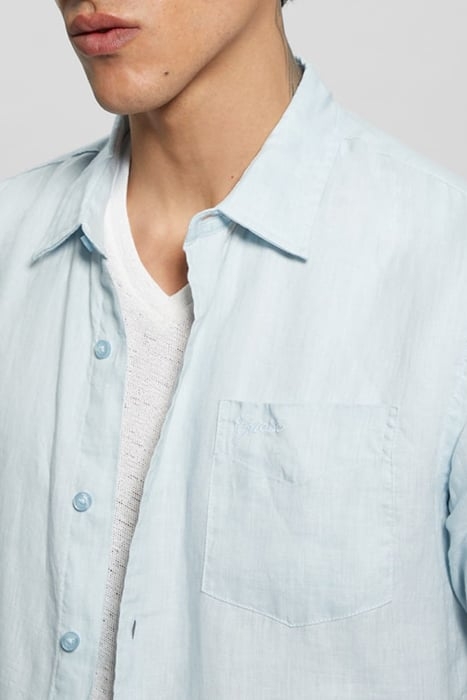 GUESS ECO LS ISLAND LINEN SHIR AZURE LAGUNA 6