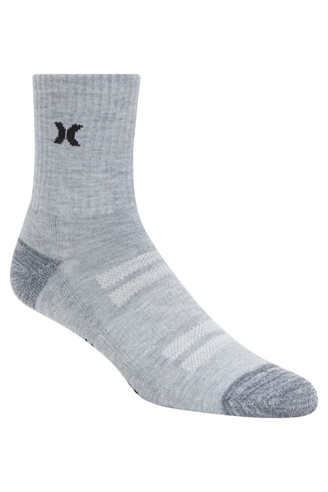 6PK MENS 1/2 TERRY HI QTR CREW BLACK/GREEN 4