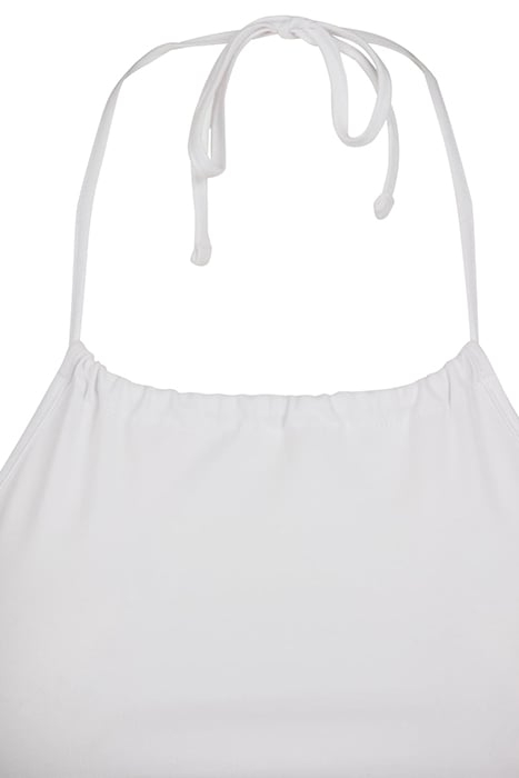 LADIES CROPPED NECKHOLDER TOP WHITE 8