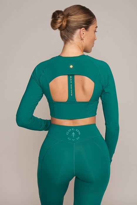 HELEN - WOMEN'S CROPPED LONGSLEEVE TOP GREEN 2