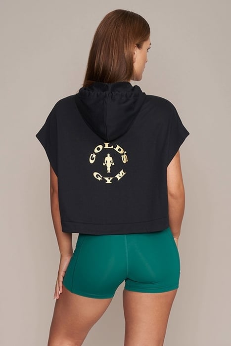 ALBA - WOMEN'S CROPPED SLEEVELESS HOODIE BLACK 2