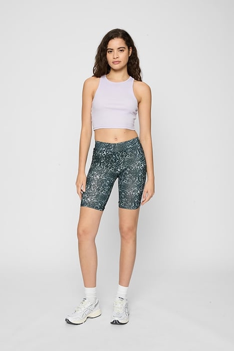 LADIES AOP CYCLE SHORTS BLACK/WHITE 3