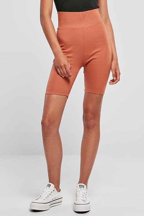 LADIES HIGH WAIST CYCLE SHORTS TERRACOTTA 1
