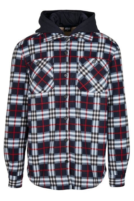 HOODED POLAR FLEECE OVERSHIRT MIDNIGHTNAVY/RED 4