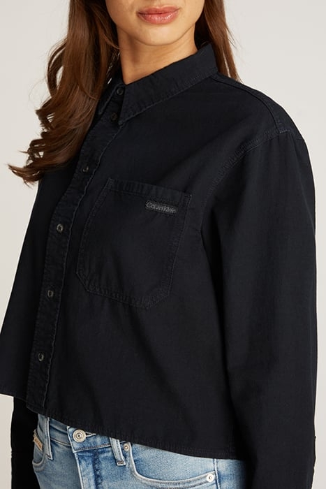 CROPPED DAD DENIM SHIRT DENIM BLACK 6