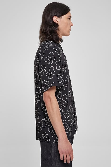 VISCOSE AOP RESORT SHIRT BLACKFLOWER 7