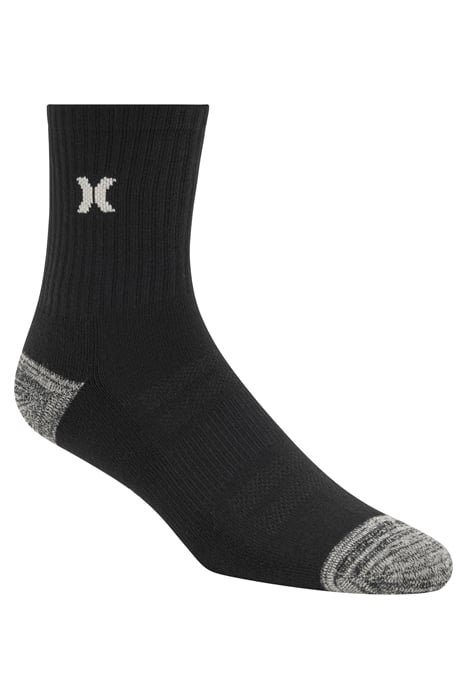 6PK MENS 1/2 TERRY HI QTR CREW BLUE / TAN 4