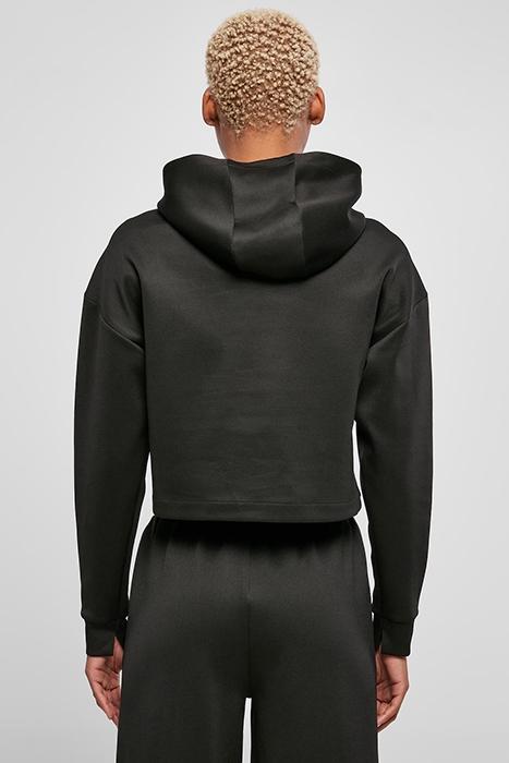 LADIES SHORT SCUBA HOODY BLACK 2