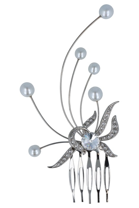 FOREVER PEARLS HAIR COMB RHODIUM 1