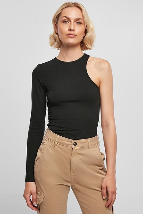 LADIES ORGANIC STRETCH ASYMMETRIC BODY BLACK 1