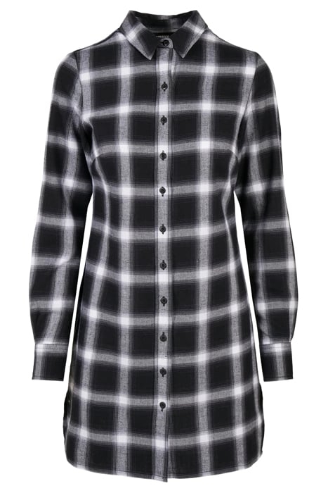 LADIES COTTON CHECK SHIRT DRESS BLACK/WHITE 4