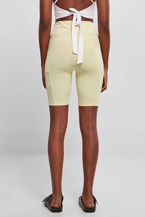 LADIES HIGH WAIST TECH MESH CYCLE SHORTS SOFTYELLOW 2