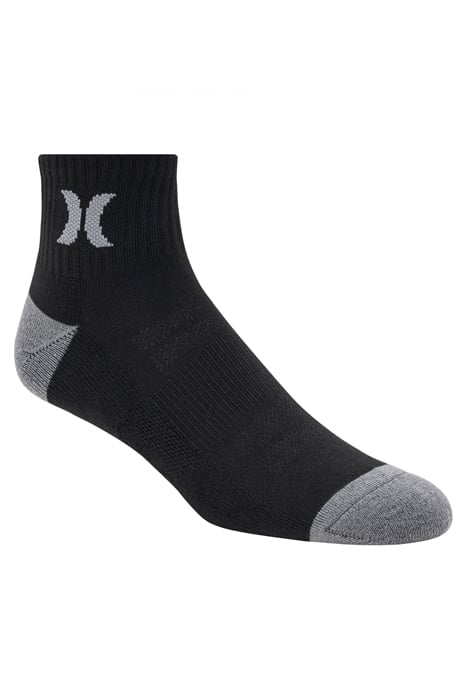 6PK MENS 1/2 TERRY QTR CREW BLACK 2