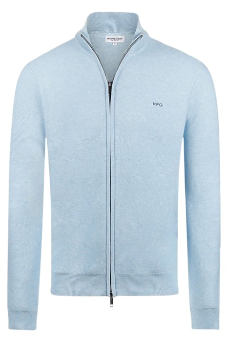 STRUCTURED ZIP THRU CARDIGAN LIGHT BLUE 4