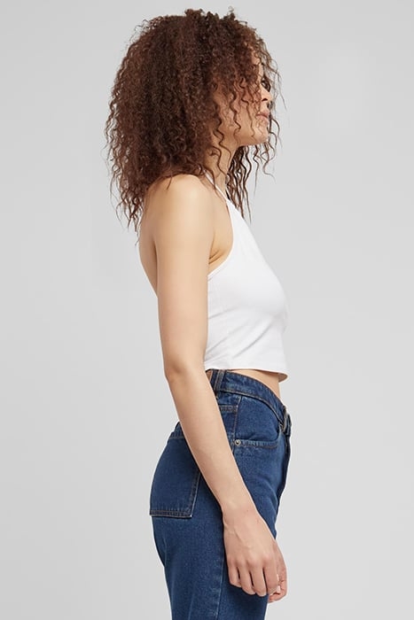 LADIES CROPPED NECKHOLDER TOP WHITE 7