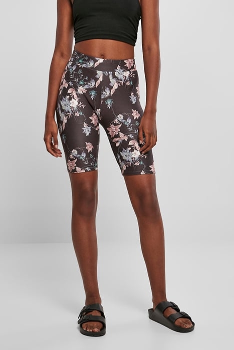 LADIES SOFT AOP CYCLE SHORTS BLACKSOFTFLOWER 1