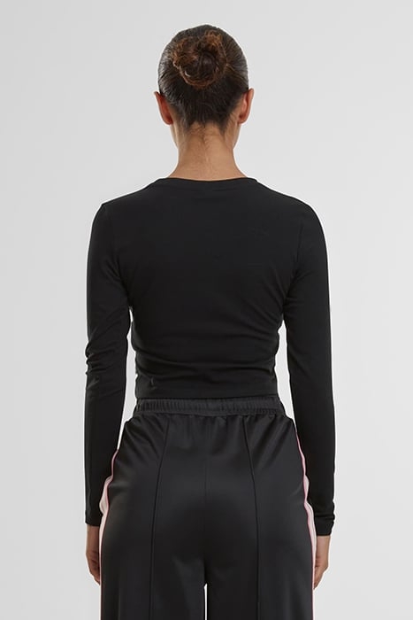 LADIES ORGANIC CROPPED LONGSLEEVE BLACK 2
