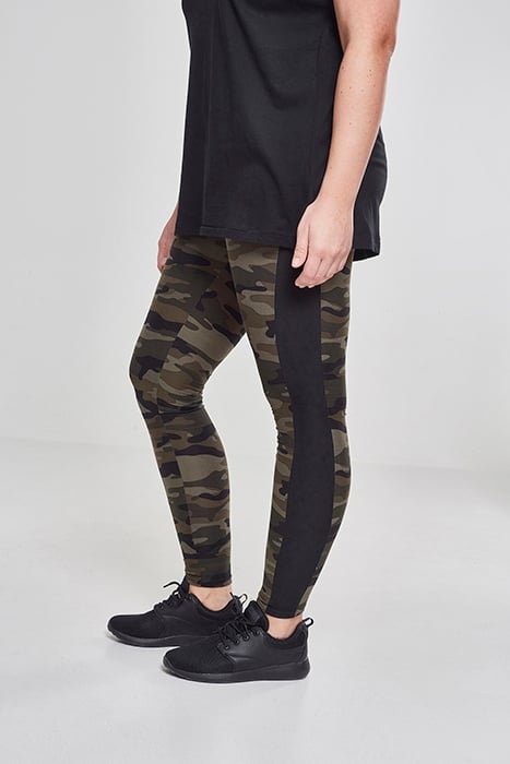 LADIES CAMO STRIPE LEGGINGS WOODCAMO/BLK 6
