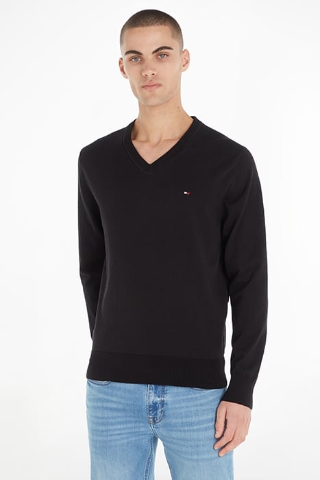 1985 RELAXED FIT V NECK SWEATER BLACK 1