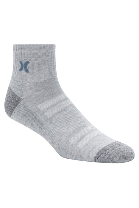 6PK MENS 1/2 TERRY QTR CREW WHITE / GREY 4