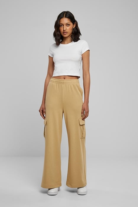 LADIES HIGHWAIST WIDE LEG CARGO TERRY PANTS UNIONBEIGE 3