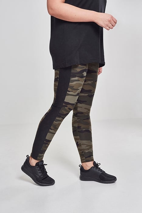 LADIES CAMO STRIPE LEGGINGS WOODCAMO/BLK 7