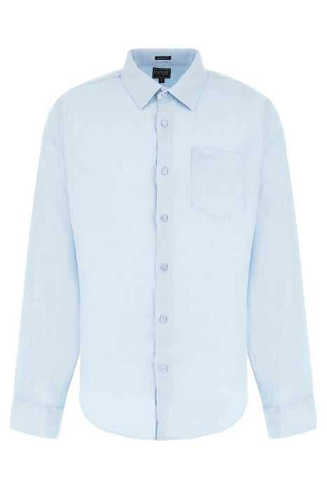 GUESS ECO LS ISLAND LINEN SHIR AZURE LAGUNA 4