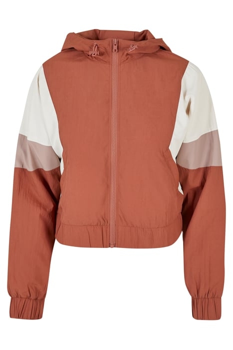 LADIES SHORT 3-TONE CRINKLE JACKET TERRACOTTA/WHITESAND/DUSK 4