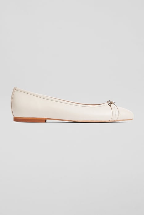 BRIELLE TWIST BALLERINA SHOES ECRU 1