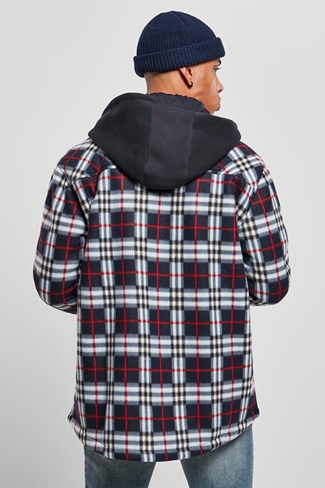 HOODED POLAR FLEECE OVERSHIRT MIDNIGHTNAVY/RED 2