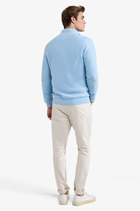 STRUCTURED ZIP THRU CARDIGAN LIGHT BLUE 3