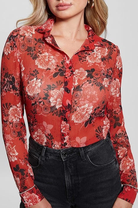 GUESS ECO LS CLOUIS SHIRT CALL ME CHERRY PRINT 6