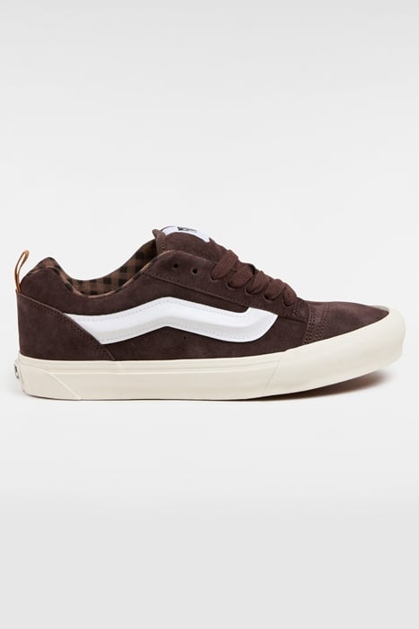 KNU SKOOL PIG SUEDE PLAID BROWN 1