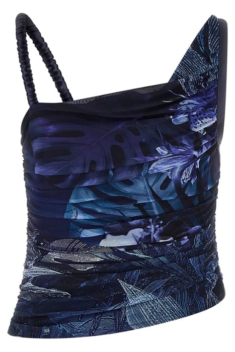 SL SHIRRED MESH DINA ETCHED TROPICAL PRIN 5