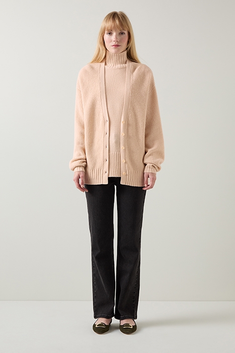 FRANCES RIB CARDIGAN CAMEL 2