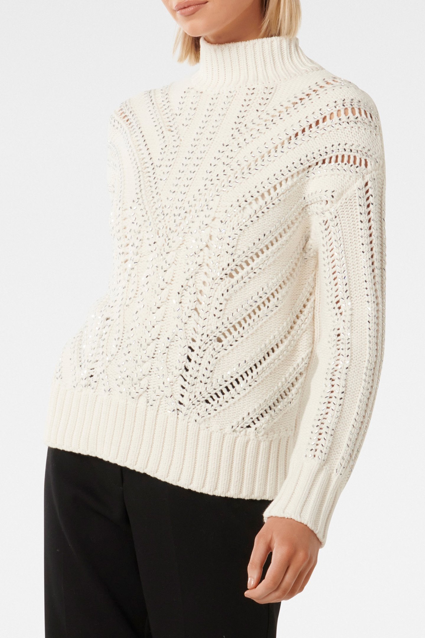 ELIZA EMBELLISHED KNITTED JUMPER CREAM 5