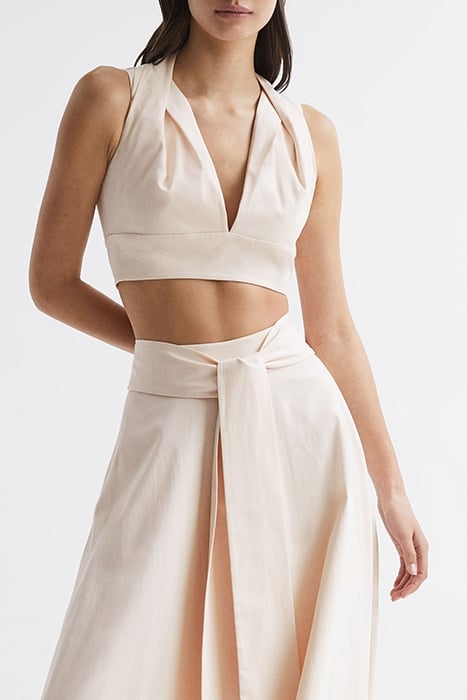 REBECCA-PLEAT SHOULDER CR NUDE 1