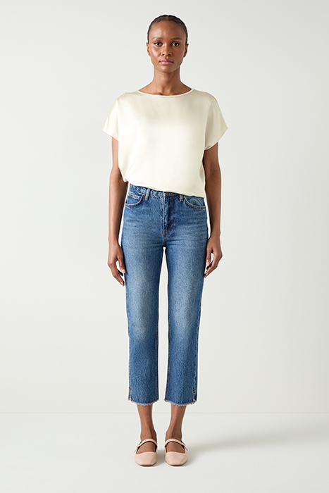 LENA SATIN T-SHIRT ECRU 2