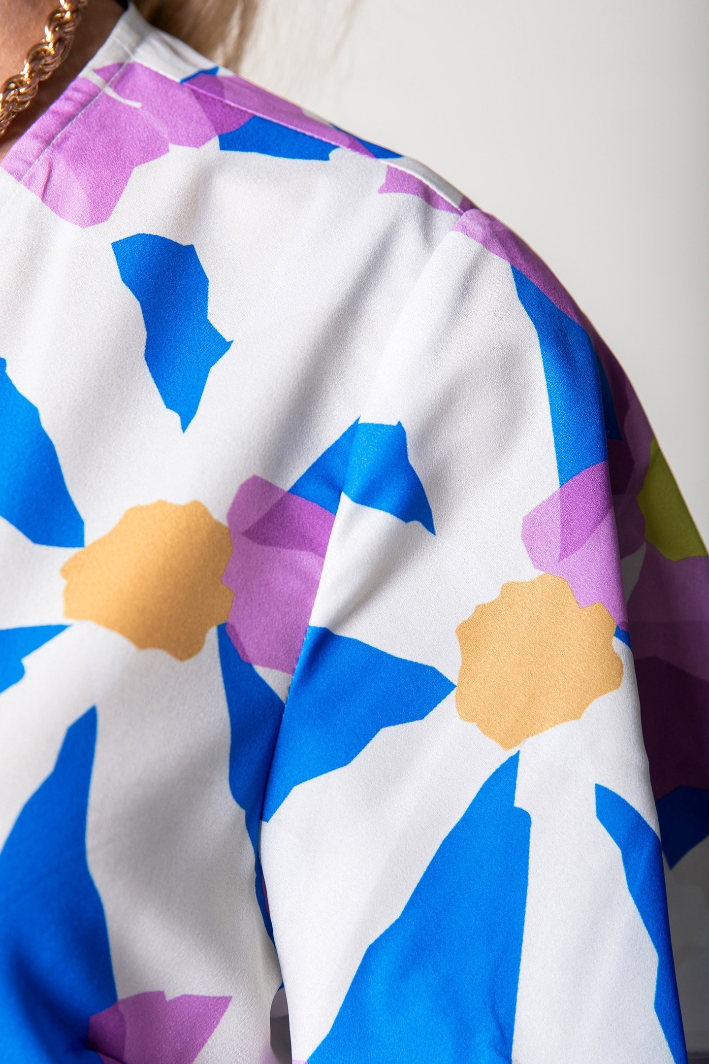 TELSI BIG FLOWER SHORT SLEEVE REAL WRAP MINI DRESS SS MULTIC 3