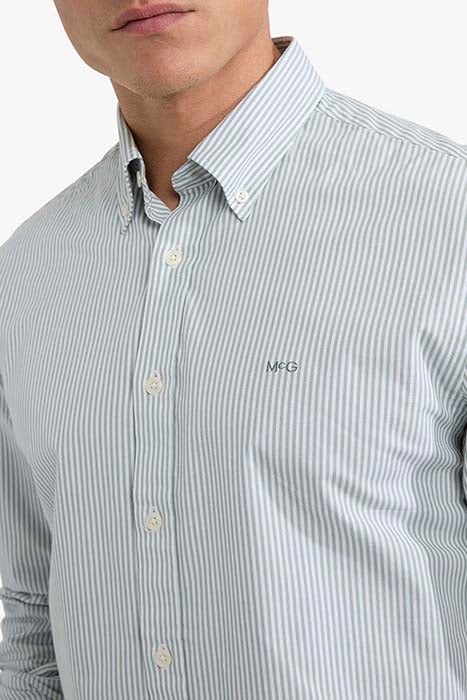 STRIPED POPLIN SHIRT LIGHT OLIVE 7