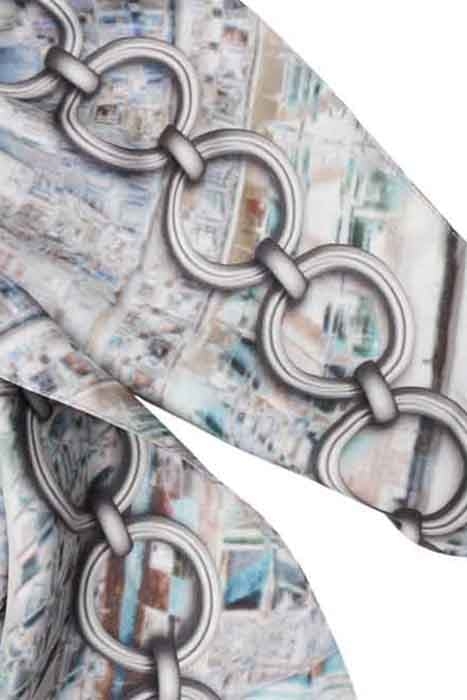 SILK SCARF ST. TROPEZ WITH SALMON 3