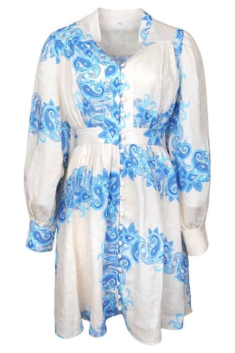 DRESS SANTORINI ECRU, BLUE 1