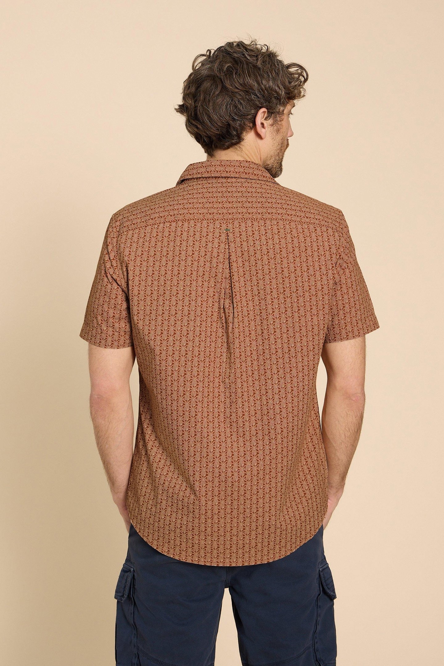 GEO PINEAPPLE PRINTED SS SHIRT ORANGE PRINT 2