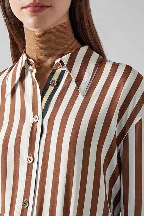 BLYTHE STRIPE BUTTON-DOWN SHIRT BROWN 5