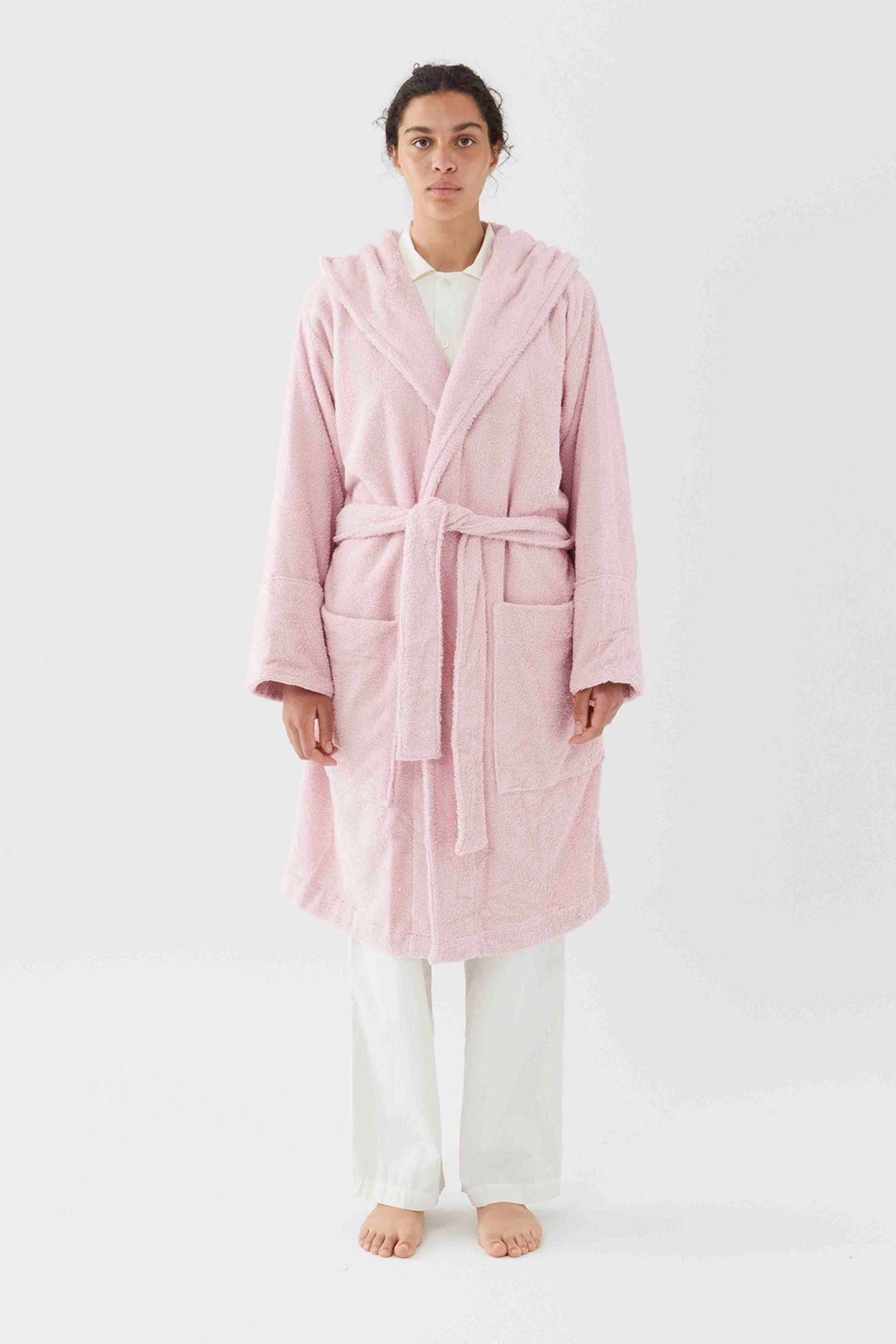 UNISEX HOODED BATHROBE STELLA PINK 1