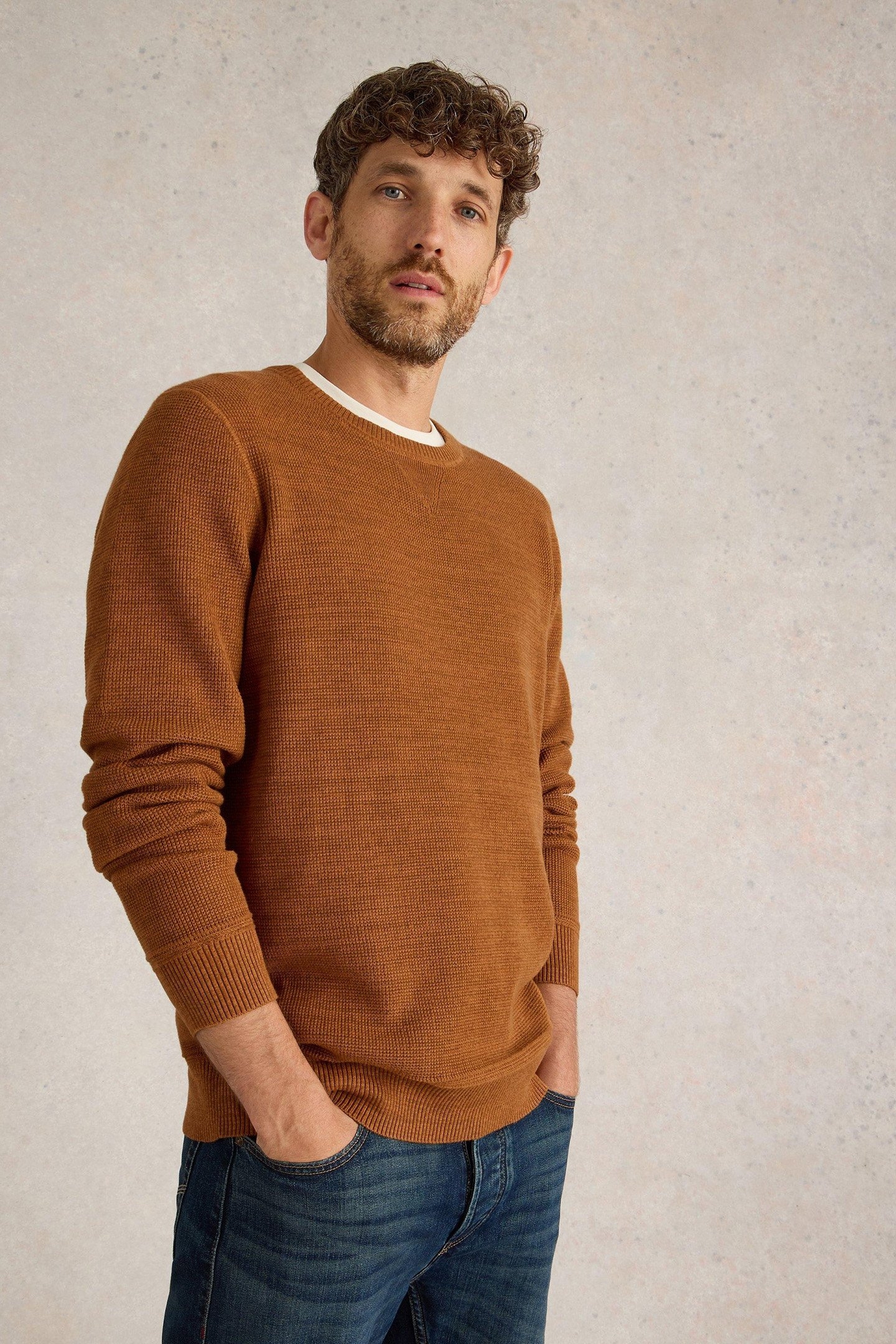 ATTADALE CREW NECK JUMPER DARK ORANGE 1