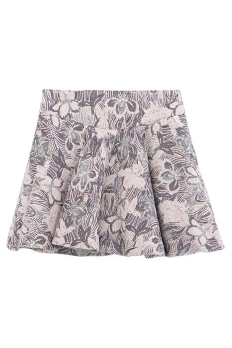 GIRL'S ECRU FLORAL JACQUARD MAXI SKATER SKIRT 1