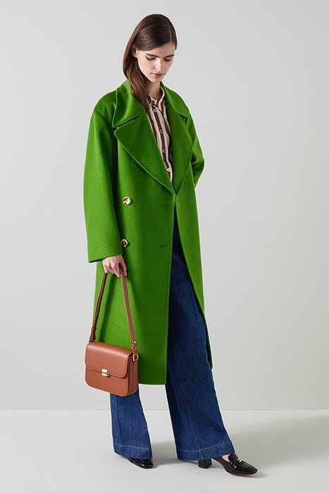 AMOR WOOL DOUBLE BREASTED COAT GREEN 4